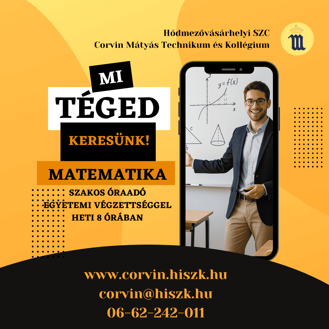 Matematika szakos oktatót keresünk