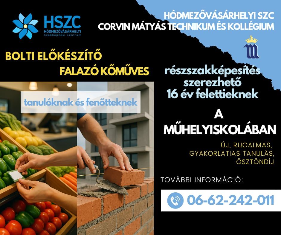 A MÜHELYISKOLÁBAN