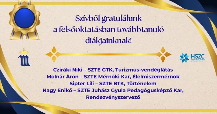 Büszkeségeink a felsőoktatásban!