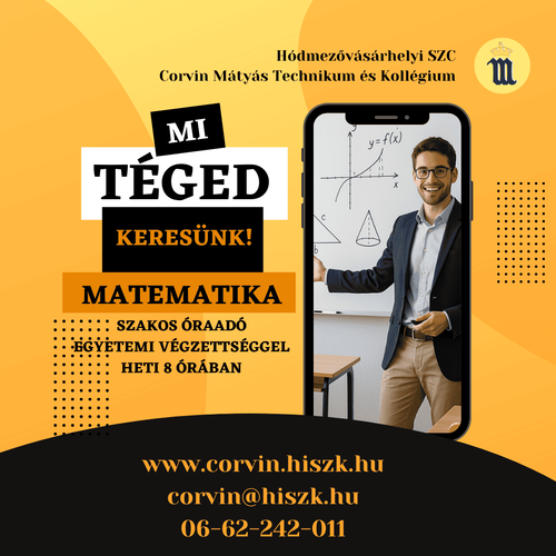 Matematika szakos oktatót keresünk